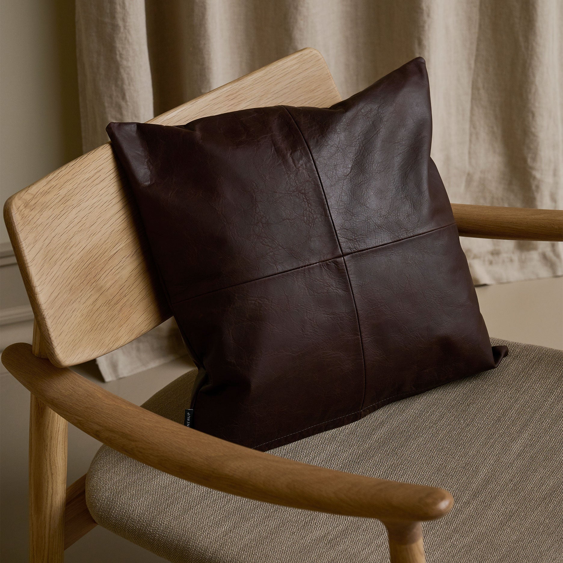 Læder pude 45x45 cm